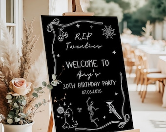 Personalized RIP TWENTIES WELCOME Sign: Custom 30th Birthday Foam Board Party Décor
