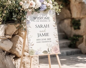 Welcome to the Wedding of -  Personalised Foam Board Sign - Custom Wedding Decor, Elegant Wedding Entrance Sign D61WB