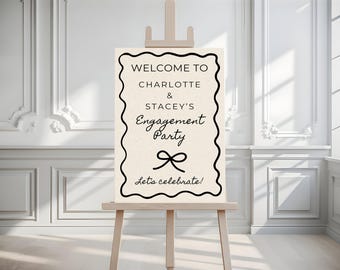 Personalized ENGAGEMENT WELCOME SIGN Foam Board And Elegant Script Party Décor