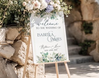Personalized WEDDING WELCOME SIGN: Floral Foam Board Entrance Seating Chart And Custom Rustic Décor