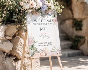 Welcome to the Wedding of -  Personalised Foam Board Sign - Custom Wedding Decor, Elegant Wedding Entrance Sign