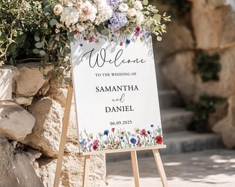 Welcome to the Wedding of -  Personalised Foam Board Sign - Custom Wedding Decor, Elegant Wedding Entrance Sign D6WB