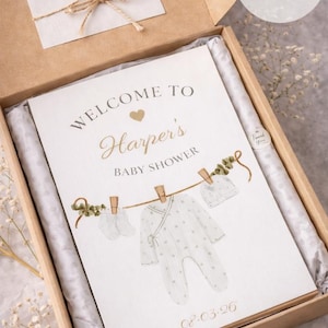 ELEGANT Baby Shower Welcome Sign: PERSONALIZED Baby CLOTHES Theme Decor, Custom Foam Board image 3