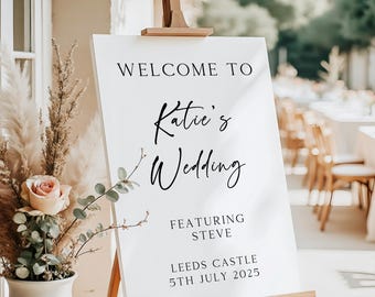 Welcome to the Wedding of Sign - Personalised Foam Board - Custom Wedding Decor, Elegant Wedding Entrance Sign Wedding featuring