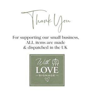 May include: A white background with text in a handwritten style. The text reads "Thank You" in a script font. Below, it says "For supporting our small business, ALL items are made & dispatched in the UK."