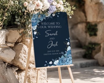 Welcome to the Wedding of -  Personalised Foam Board Sign - Custom Wedding Decor, Elegant Wedding Entrance Sign D84WB
