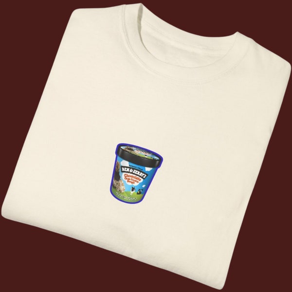 Ben and Jerry's Chocolate Chip Cookie Ice Cream Illustration  Graphic T-Shirt