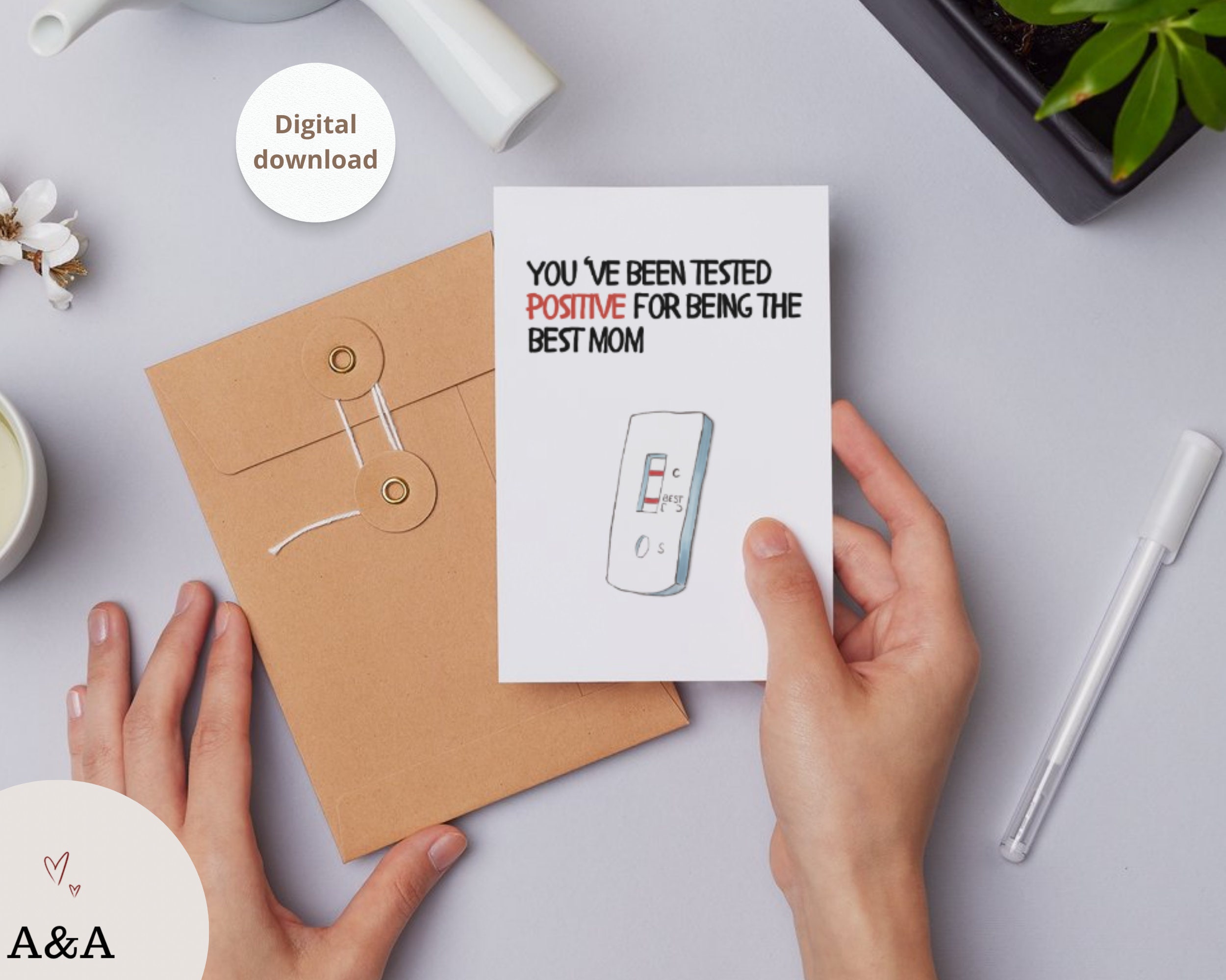 Printable Mothers Day Card Happy Mothers Day Digital Card for Mom ...