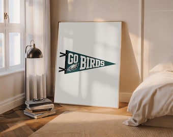 Vintage Philadelphia Eagles Wimpel Print: Go Birds Retro Fussball Wandkunst (Digitaler Download)