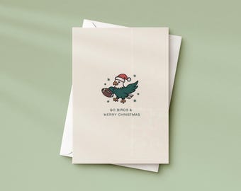 Go Birds & Merry Christmas Card: Minimalist Philly Football Holiday Greeting Card