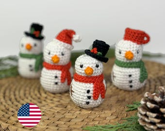 Little Crochet Snowman Pattern | Amigurumi Christmas Ornament (PDF Pattern)