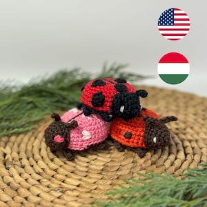 Mini Crochet Ladybug Pattern | Amigurumi Polka Dot & Heart Versions (PDF Pattern)