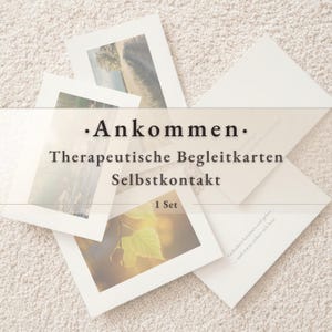 Therapeutische Reflexionskarten „Ankommen“ | Unterstützung innerer Prozesse für Erdung und innere Stabilität | 5 gedruckte Postkarten für die Therapiepraxis