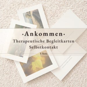 Therapeutische Reflexionskarten „Ankommen“ | Unterstützung innerer Prozesse für Erdung und innere Stabilität | 5x5-Postkarten