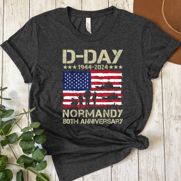 D-Day 80th anniversary T-shirt, 1944-2024, commemorating Operation Overlord, WWII, Remember Normandy Shirt, Normandy T-shirt, D-Day Gift