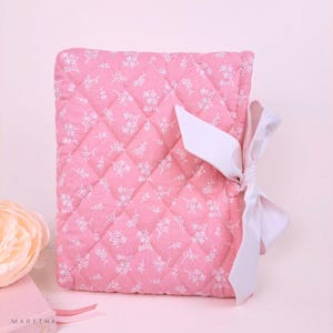 Bible Sleeves with Bow: Quilted Floral Bible Cover for Personalized Christian Gift Book Sleeve Blushing Meadow