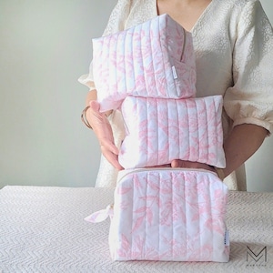 Makeup Pouch Quilted Cosmetic Bag Perfect Gift for Her Toile Makeup Bag Trousse de Toilette Women Carry All Bag
