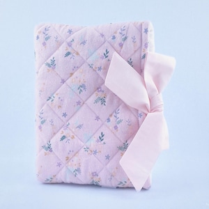 Quilted Bible Cover with Bow: Christian Book Sleeve for Women