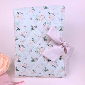 Bible Sleeves with Bow: Quilted Floral Bible Cover for Personalized Christian Gift Book Sleeve Vintage Blooms