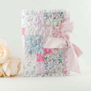 Patchwork Bible Sleeve with Ruffles: Quilted Bible Cover Lace