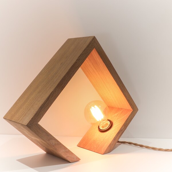 Lampe à poser bois - Ampoule Edison