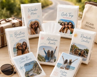 Personalisierte Taschentücher | Hochzeit, Brautparty & Girls Trip Party Favors | Benutzerdefinierte Reise-Taschentücher-Packs