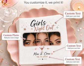 Custom Close-Up Eye Photo Napkins: Girls Night, Brunch, Cocktail Party Favors