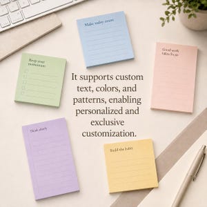 K&ouml;nnte beinhalten: Eine Sammlung farbiger Haftnotizen mit Texten wie "Make today count" und "Good work takes focus." Die Notizen sind in Blau, Gr&uuml;n, Rosa, Lila und Gelb gehalten. Eine Tastatur, ein Stift und eine kleine Pflanze sind ebenfalls zu sehen.