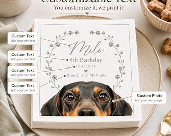 Custom Pet Photo Napkins: Personalized Celebration Tableware
