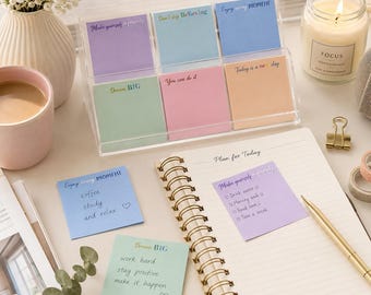 Custom Personalized Sticky Notes, Soft-Toned Memos, Desktop Supplies, Office Gifts