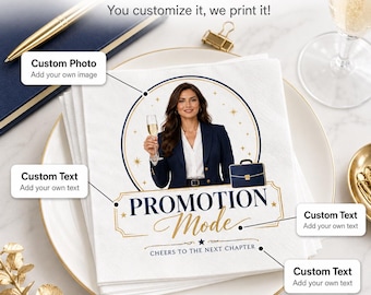 Custom Photo Promotion Napkins: Career Celebration Table Favors
