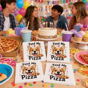Benutzerdefinierte Haustier Foto Pizza Servietten: Personalisiert für Pizza Night Parties
