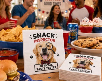 Aangepaste fotoservetten voor huisdieren: snack inspecteur hondenkat feestartikelen