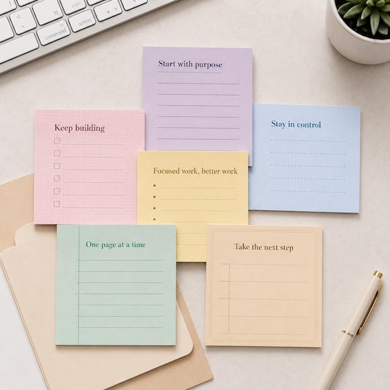 Minimalist Sticky Notes Custom Personalized Wedding Planning Notes Bridal Checklist To Do List Planner Stationery Memo Pads