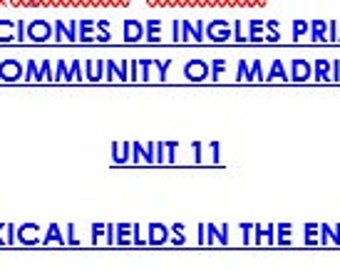Unit 11. Semantic and Lexical Fields in the English Language. Temario Primaria Inglés LOMLOE Comunidad de Madrid