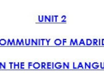 Unit 2. Communication in the Foreign Language Classroom. Temario Primaria Inglés LOMLOE Comunidad de Madrid