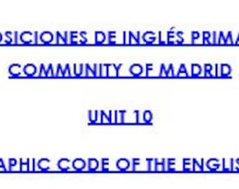 Unit 10. The Ortographic Code of the English Language. Temario Primaria Inglés LOMLOE Comunidad de Madrid