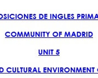 Unit 5. English Speaking Countries. Temario Primaria Inglés LOMLOE Comunidad de Madrid