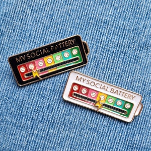 Social Battery | Pin | Badge | Brooch | Best Friend | Gift