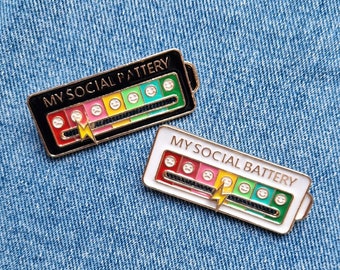 Social Battery | Pin | Badge | Brooch | Best Friend | Gift