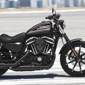 kit 2 Adesivi serbatoio Harley Davidson Vintage – Sticker Custom laminati per Moto sportster 883 hd Decal Moto Tank H-D hd