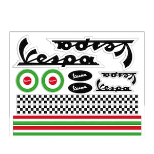 kit Adesivi casco vespa nero striscia italia helmet vinile reflect lucido