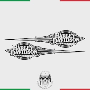 kit 2 Adesivi serbatoio Harley-Davidson Vintage – Sticker Custom laminati per Moto sportster 883 hd Decal Moto Tank H-D