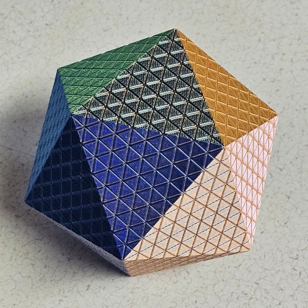 Icosahedron 3D Printed Model 20 sided polyhedron 4 inch