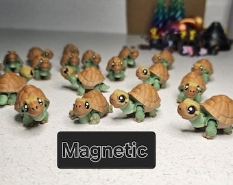Tiny Turtle | Magnetic | Articulated | Adorable | 3d Printed