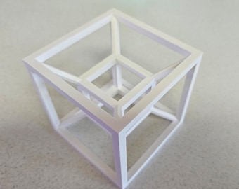 Tesseract Hypercube 3D Printed 4th Dimension Model