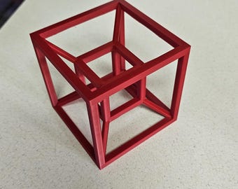 3D Printed Tesseract Hypercube Sculpture | 4th Dimension Mathematical Model