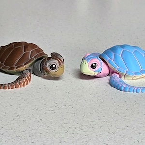 Havssköldpadda | Fidgetleksak | Ledad | 3D-utskriven | 4 tum, 5,25 tum
