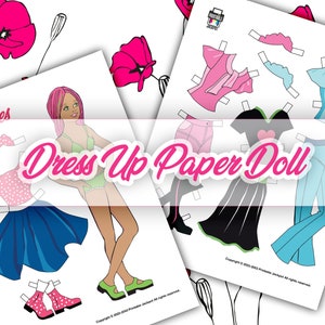 Printable Paper Doll Ines with Clothes and Accessories - Fun DIY Digital Download for Kids Activities & Crafts
