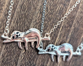 Sloth Necklaces in Silver or Rose Gold Tone | Fashion Jewelry | Gift